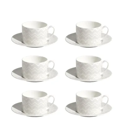 Luxury Box con 6 Tazze da Tè Zig Zag White - Missoni 2