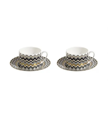 Missoni - Luxury Box mit 2 Zig Zag Gold Teetassen