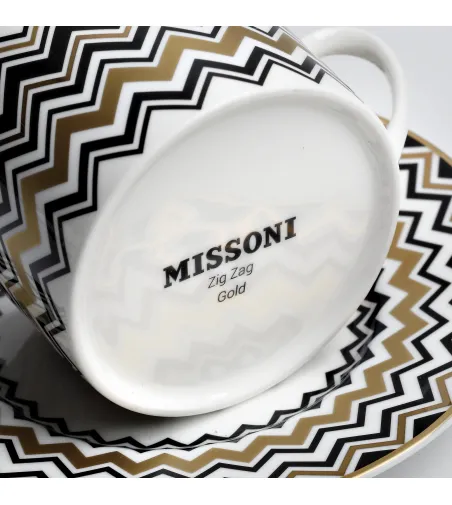 Luxury Box con 2 Tazas de Té Zig Zag Gold - Missoni