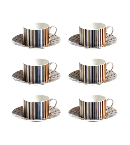 Luxury Box con 6 Tazze da Tè Stripes Jenkins 148 - Missoni