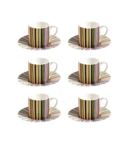 Luxury Box con 6 Tazas de Café Stripes Jenkins 156 - Missoni