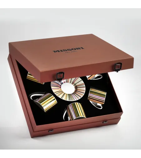 Luxury Box avec 6 Tasses à Café Stripes Jenkins 156 - Missoni