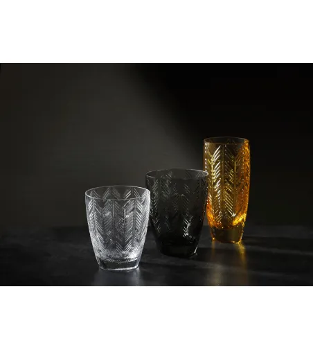 Missoni - Set of 6 Zig Zag Amber Water Glasses