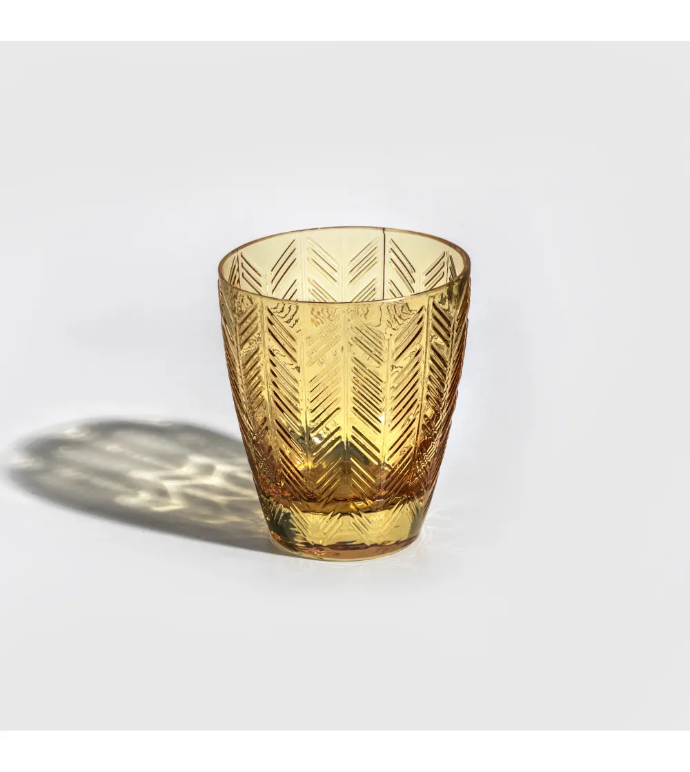 Lot de 6 Verres à Vin Zig Zag Ambre -...