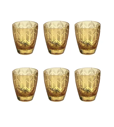 Lot de 6 Verres à Vin Zig Zag Ambre - Missoni