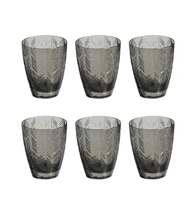 Lot de 6 Verres à Eau Zig Zag Gris - Missoni