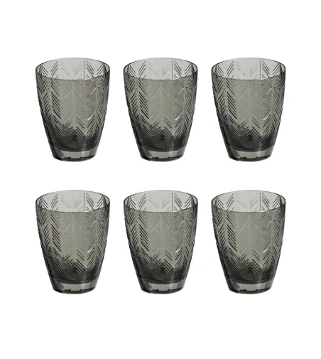 Juego de 6 Vasos de Agua Zig Zag Gris - Missoni