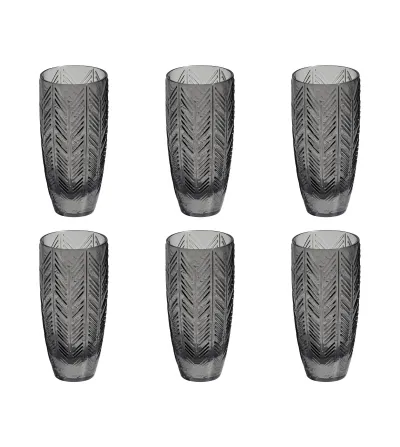 Juego de 6 Vasos de Champán Zig Zag Gris - Missoni