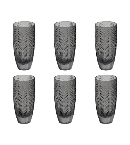Set 6 Bicchieri Champagne Zig Zag Grigio - Missoni