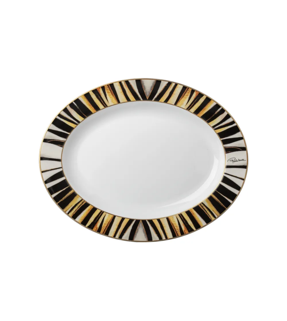 Plate Ovale Ray of Gold - Roberto Cavalli