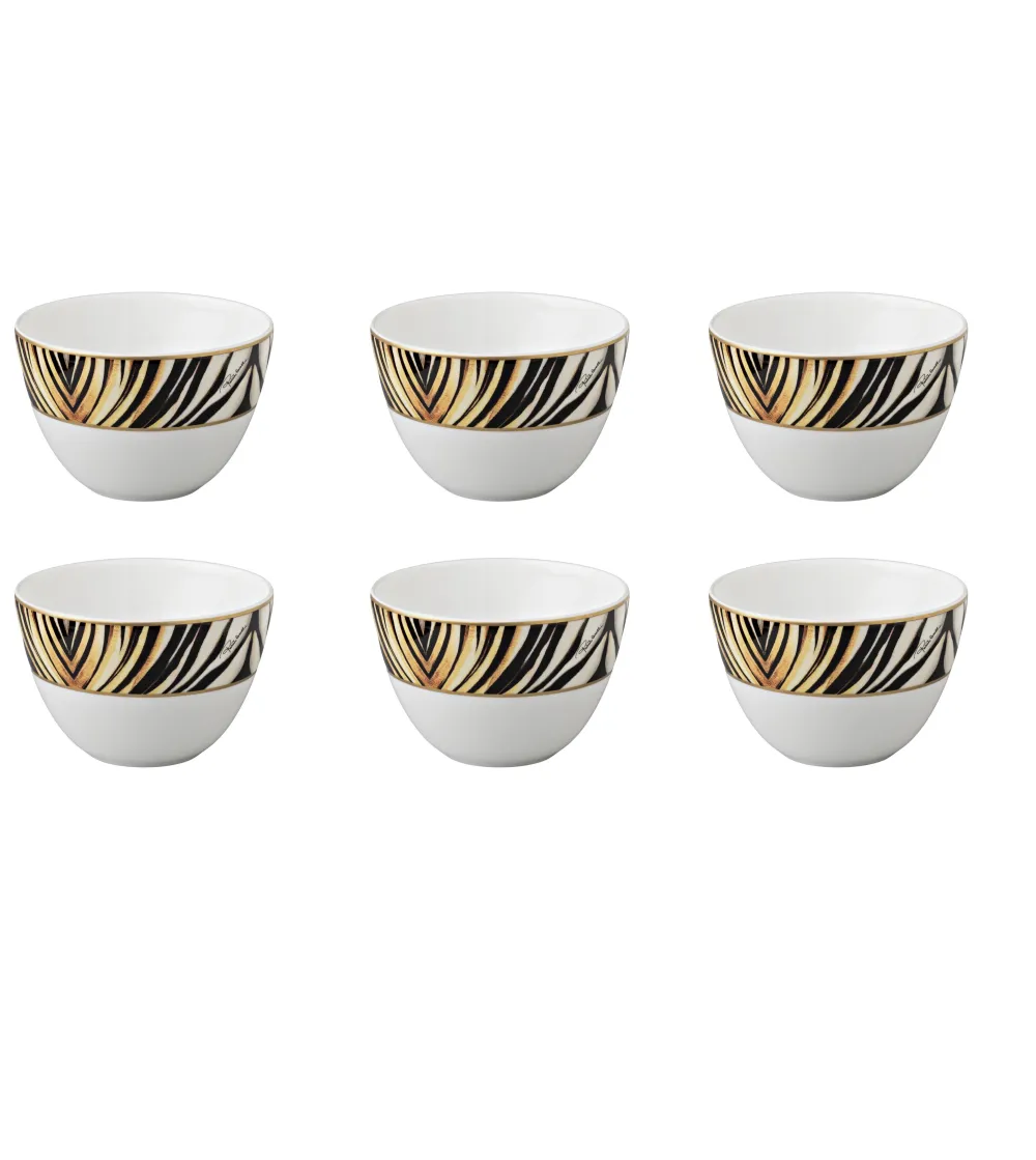 Roberto Cavalli - Set mit 6 Ray of Gold Reisschüsseln