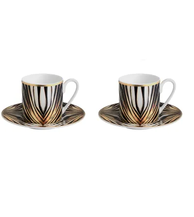 Roberto Cavalli - Luxury Box with 2 Ray of Gold Coffee Cups 2