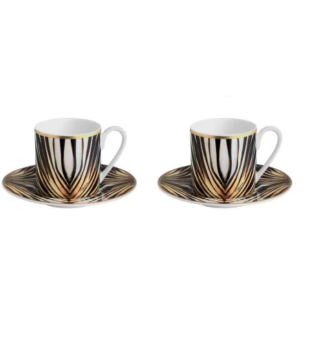 Luxury Box avec 2 Tasses à Café Ray of Gold - Roberto Cavalli