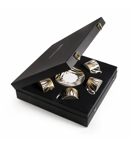 Roberto Cavalli - Luxury Box mit 6 Ray of Gold Teetassen