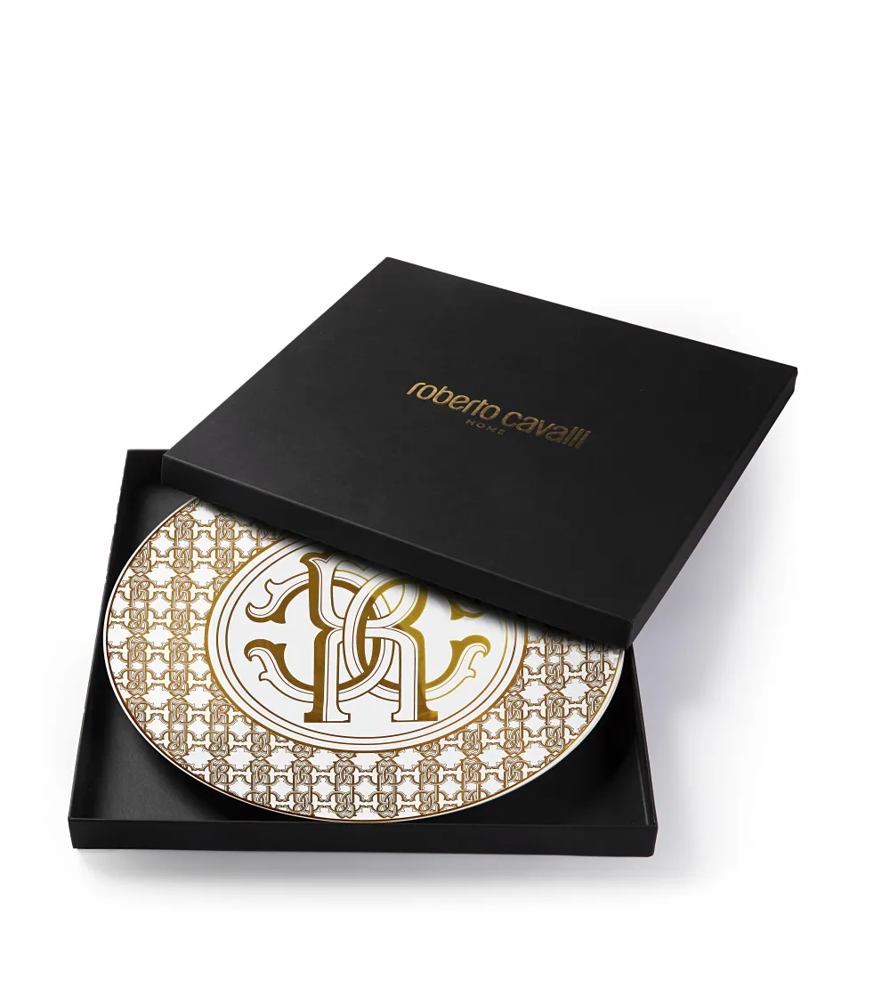 Roberto Cavalli - Monogram Gold Servierplatte