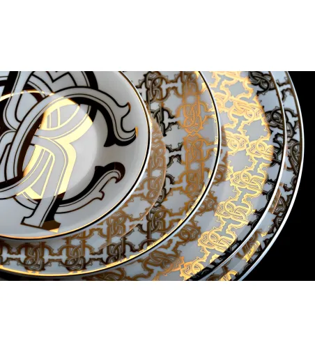 Roberto Cavalli - Monogram Gold Charger Plate