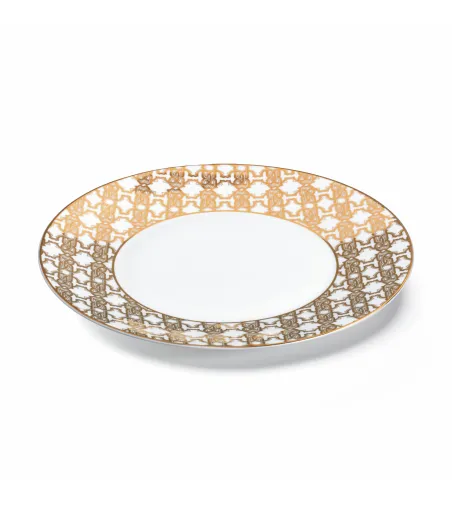 Juego de Platos Llanos Monogram Gold - Roberto Cavalli