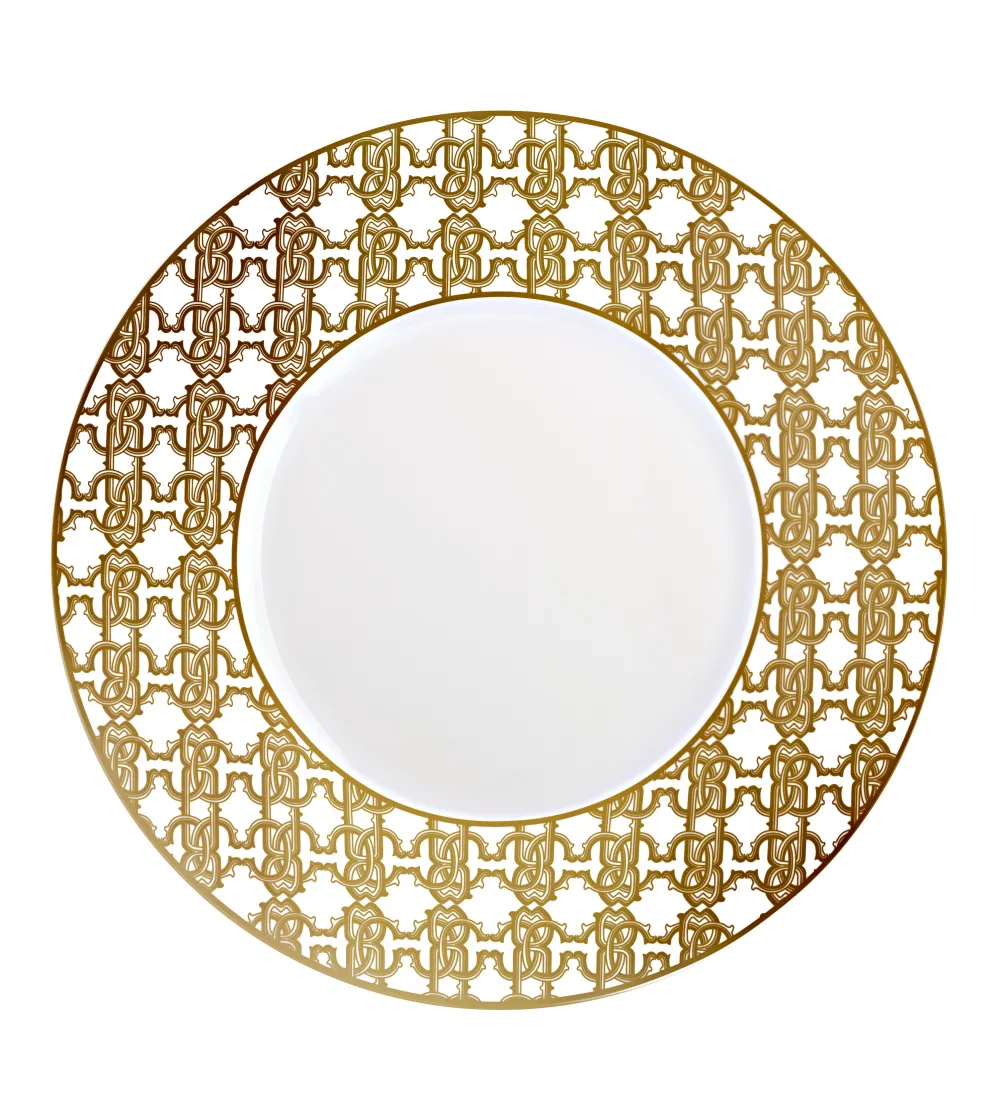 Lot d'Assiettes Plates Monogram Gold...