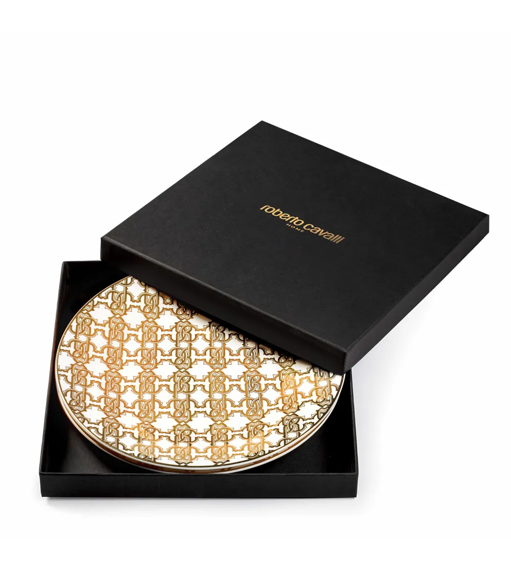 Roberto Cavalli - Monogram Gold Desserttellern-Set