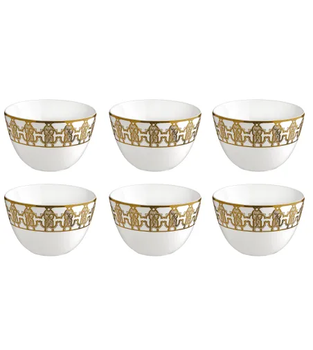 Lot de 6 Bols à Riz Monogram Gold - Roberto Cavalli