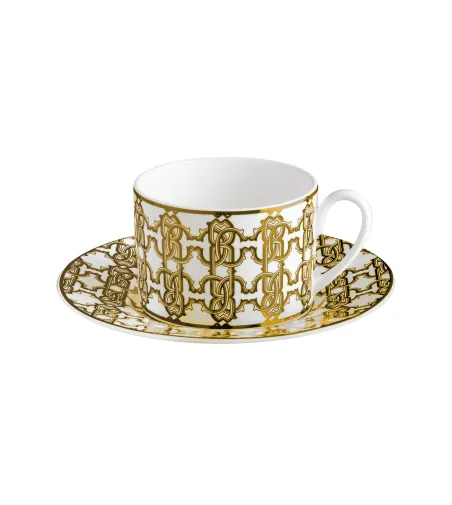 Roberto Cavalli - Set of 6 Monogram Gold Tea Cups