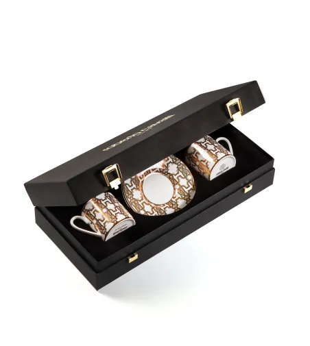 Luxury Box con 2 Tazze da Caffè Monogram Gold - Roberto Cavalli