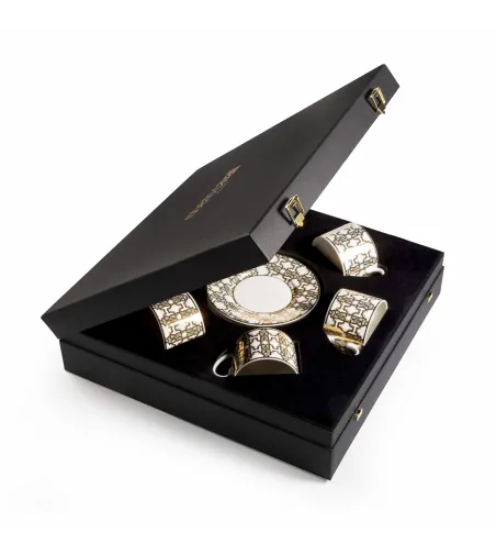 Roberto Cavalli - Luxury Box mit 6 Monogram Gold Teetassen