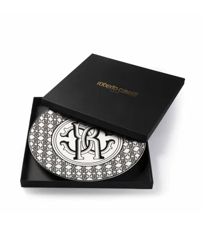 Placa de Servicio Monogram Black - Roberto Cavalli