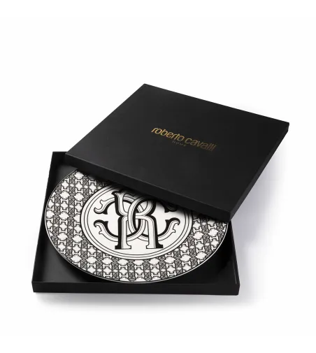 Placa de Servicio Monogram Black - Roberto Cavalli