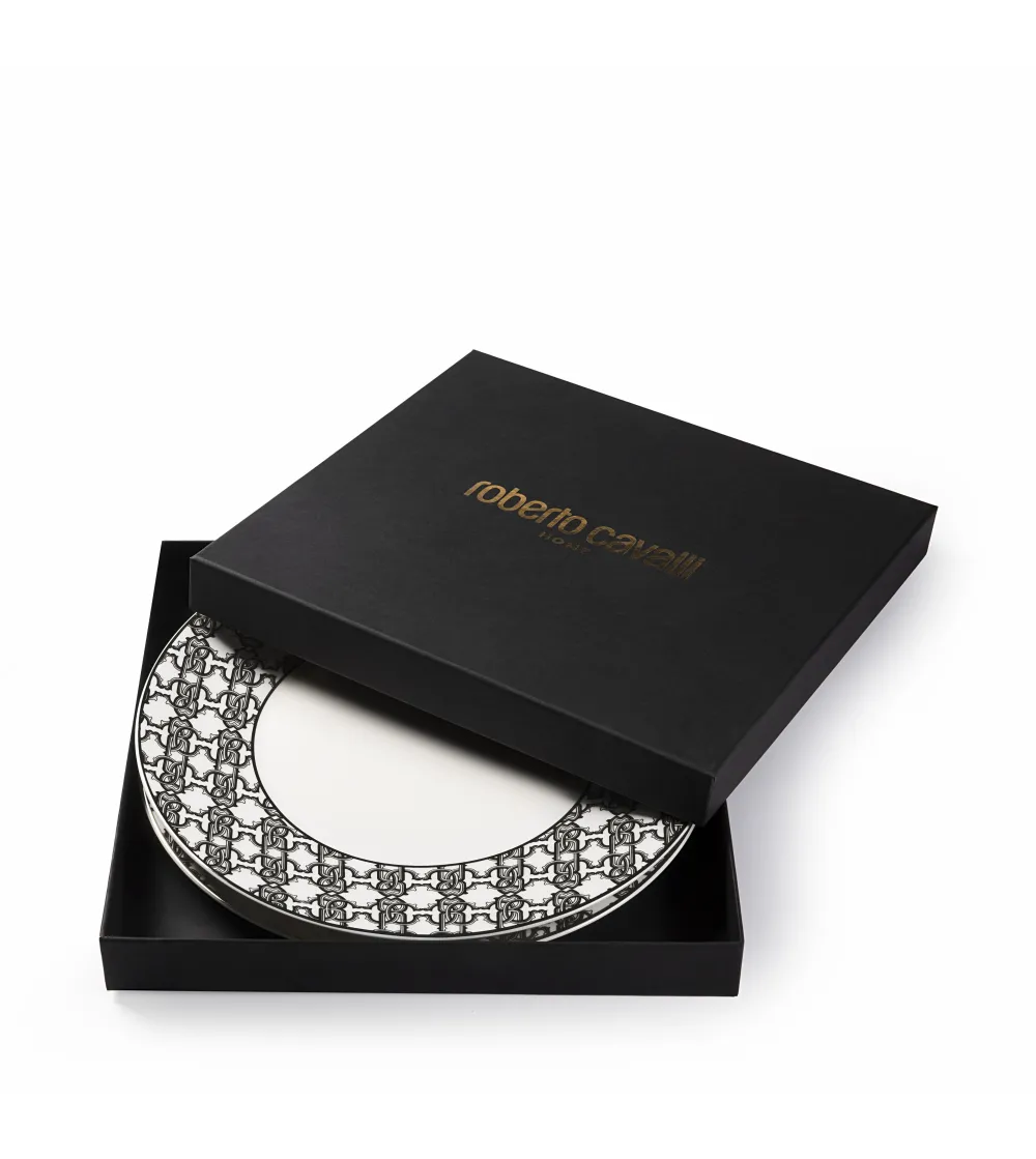 Set Piatti Piani Monogram Black - Roberto Cavalli