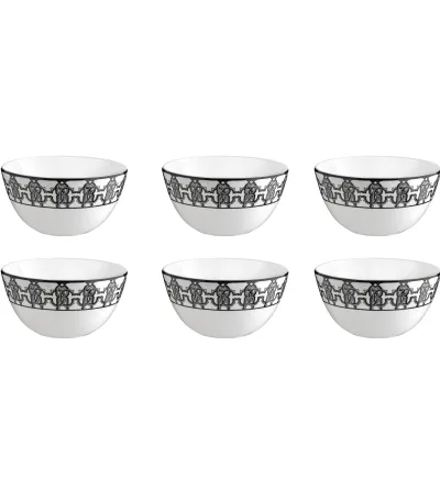 Roberto Cavalli - Set of 6 Monogram Black Rice Bowls