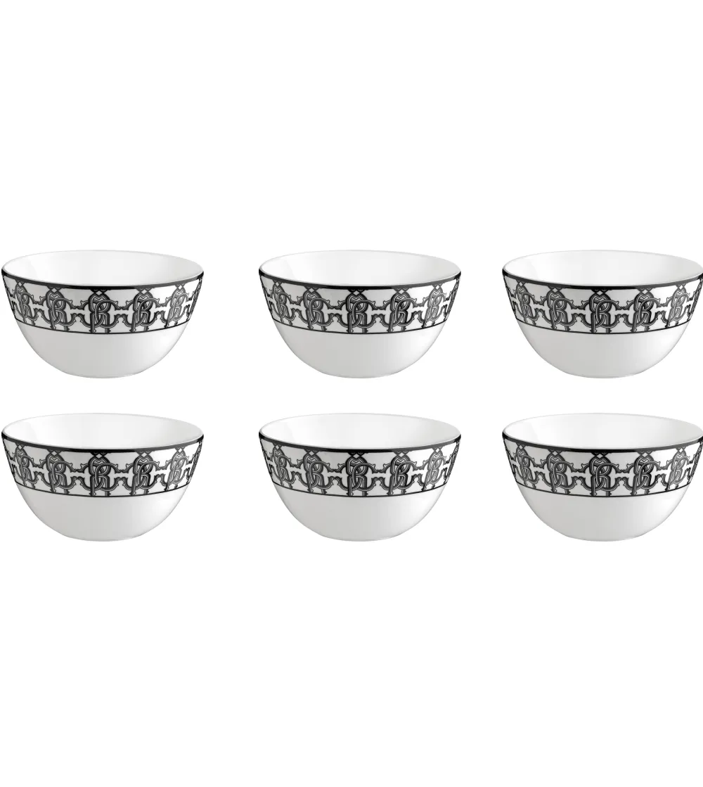 Roberto Cavalli - Set mit 6 Monogram Black Reisschüsseln
