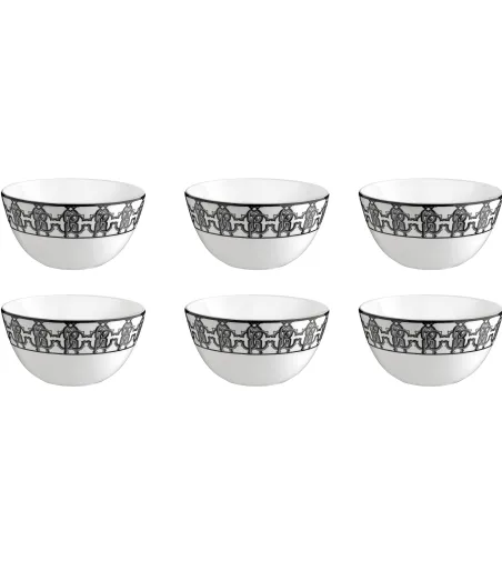 Set 6 Coppette Riso Monogram Black - Roberto Cavalli