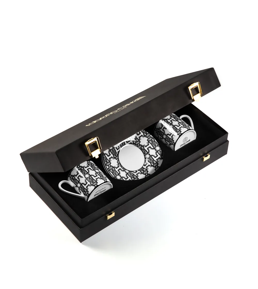 Luxury Box con 2 Tazze da Caffè Monogram Black - Roberto Cavalli