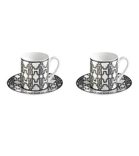 Luxury Box con 2 Tazze da Caffè Monogram Black - Roberto Cavalli