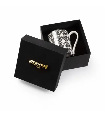 Roberto Cavalli - Luxury Box Monogram Black Mug Cup