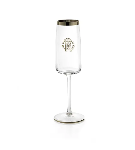 Juego de 2 Copas de Champán New Monogram Platin - Roberto Cavalli