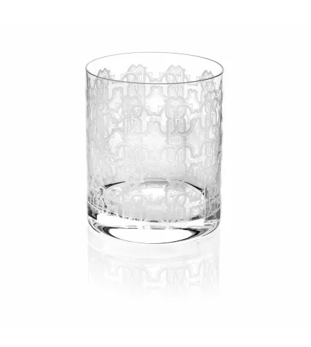 Roberto Cavalli - Set mit 2 New Monogram Platin Doube Old Fashion-Gläsern