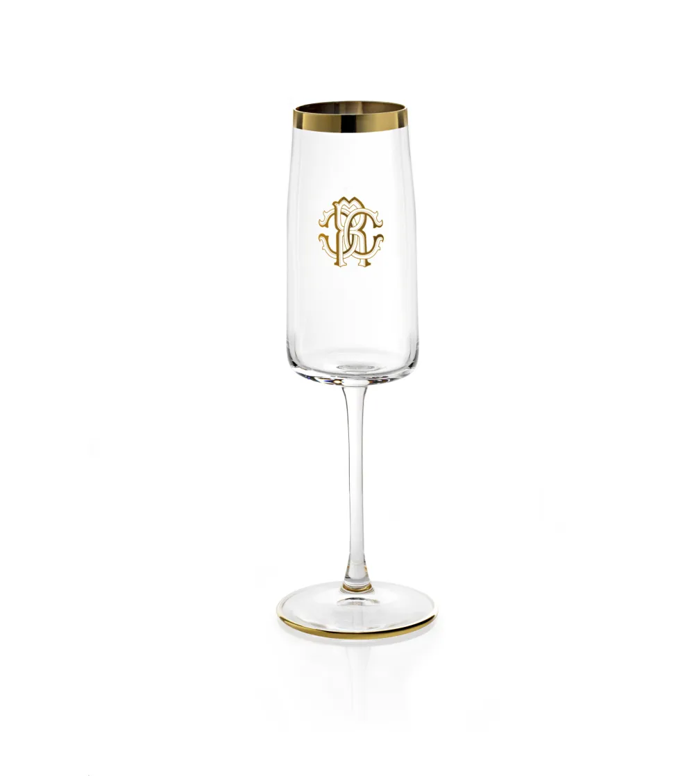 Set 2 Calici Flute New Monogram Gold...