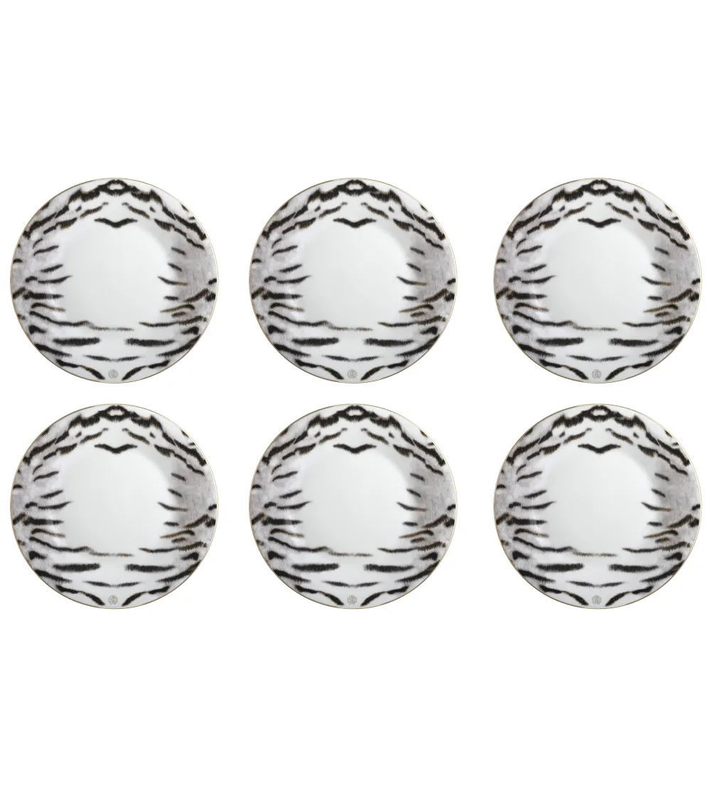 Juego de 6 Platos Llanos Tiger - Roberto Cavalli