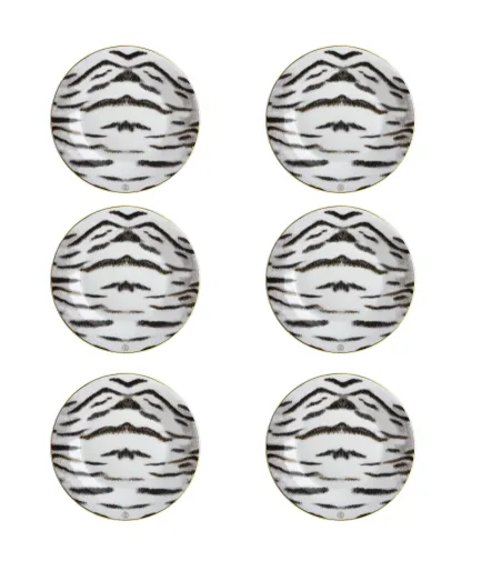 Juego de 6 Platos de Postre Tiger - Roberto Cavalli