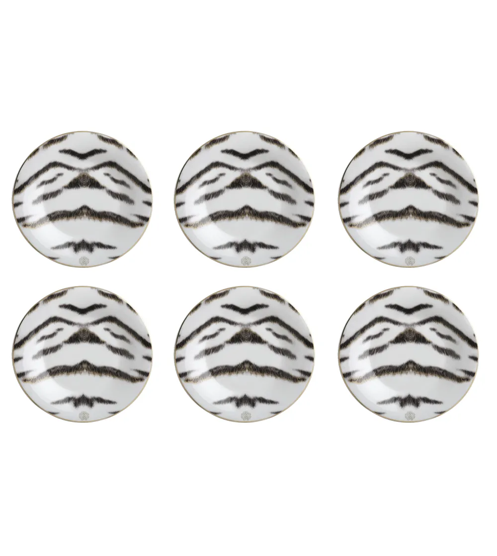 Juego de 6 Platos de Pan o Mantequilla Tiger - Roberto Cavalli