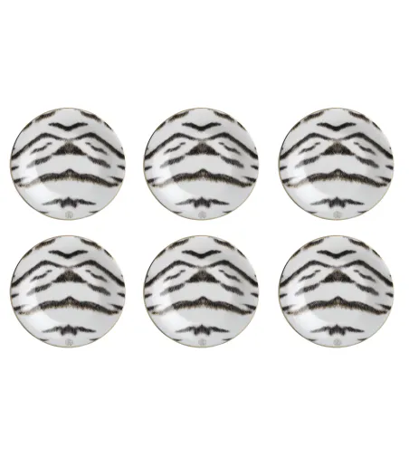 Juego de 6 Platos de Pan o Mantequilla Tiger - Roberto Cavalli