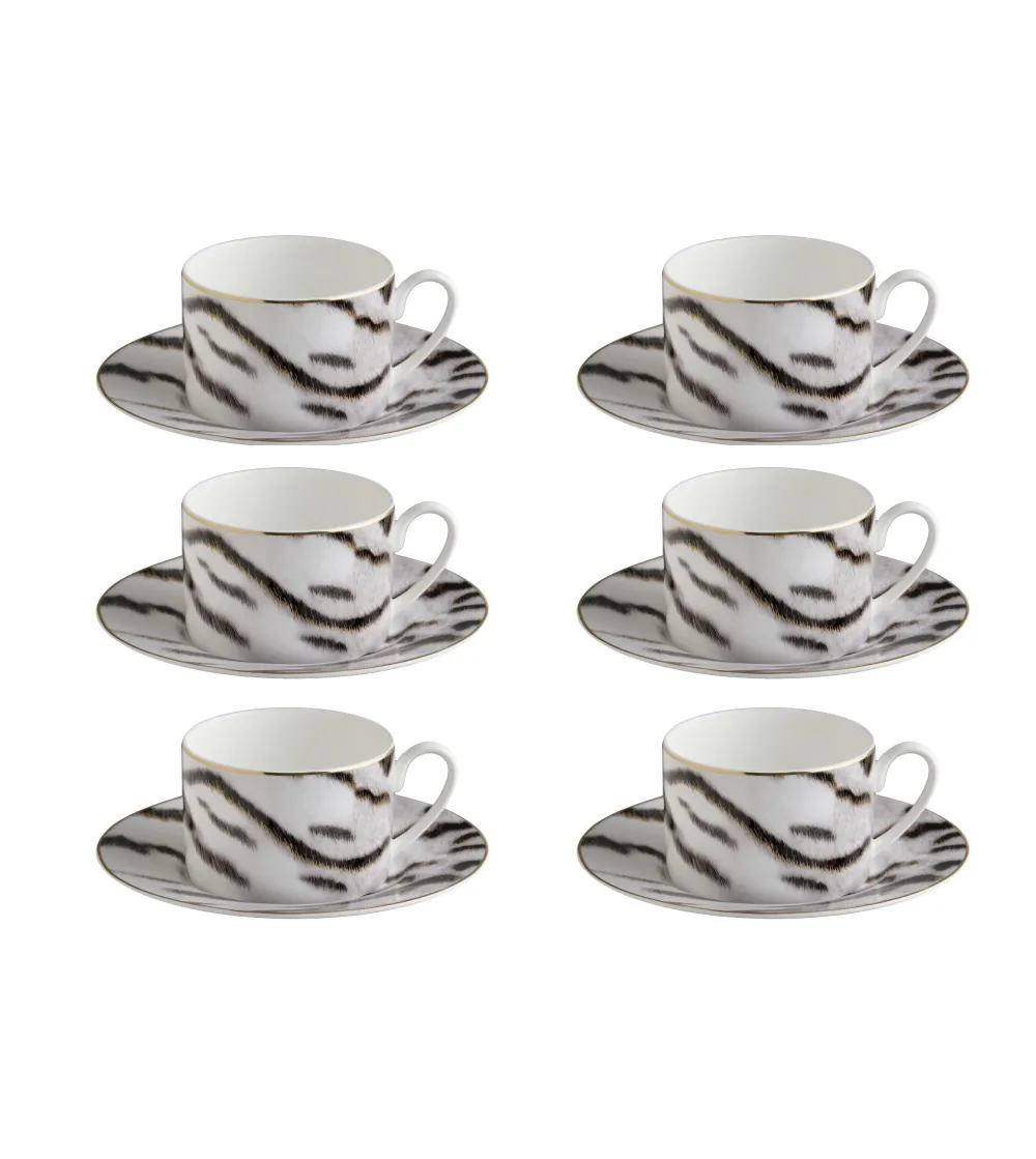 Lot de 6 Tasses à Thé Tiger - Roberto Cavalli