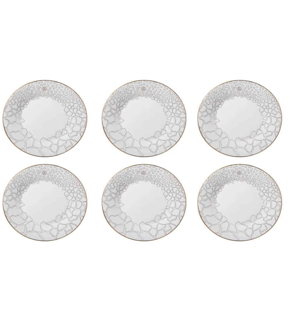 Lot de 6 Assiettes Plates Giraffa - Roberto Cavalli