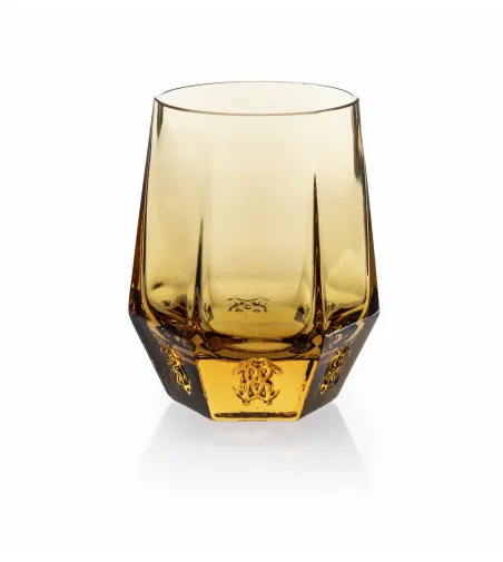 Roberto Cavalli - Set of 2 Desert Rose Amber Wine Glasses