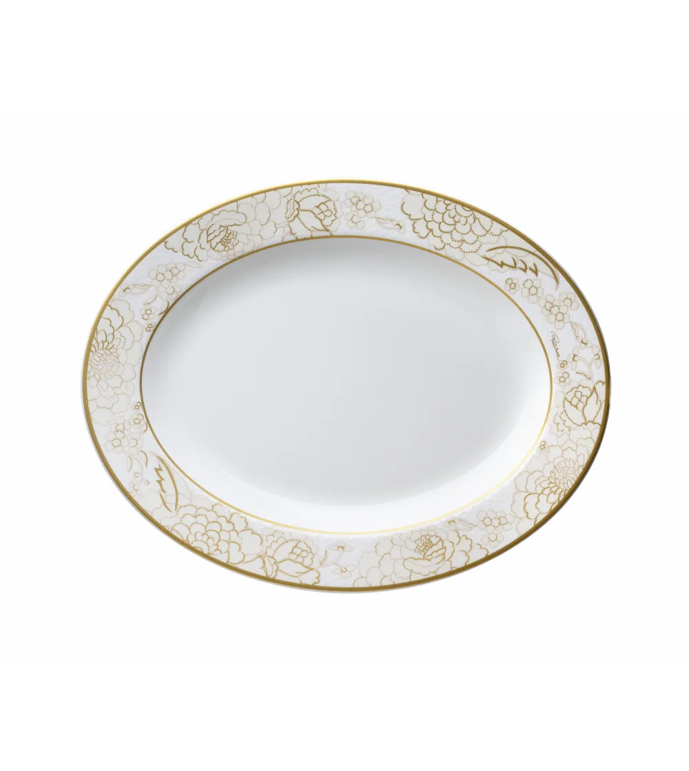 Plate Ovale Blooming Roses - Roberto Cavalli