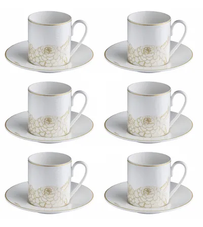 Roberto Cavalli - Set of 6 Blooming Roses Coffe Cups