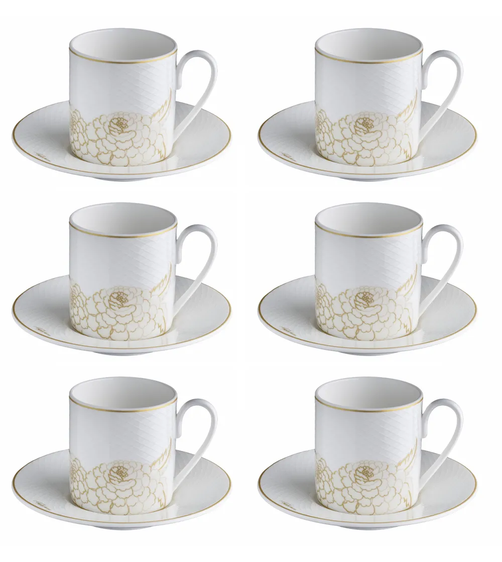 Juego de 6 Tazas de Café Blooming Roses - Roberto Cavalli