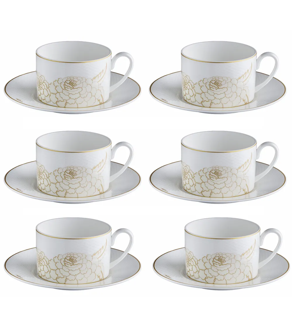 Juego de 6 Tazas de Té Blooming Roses - Roberto Cavalli
